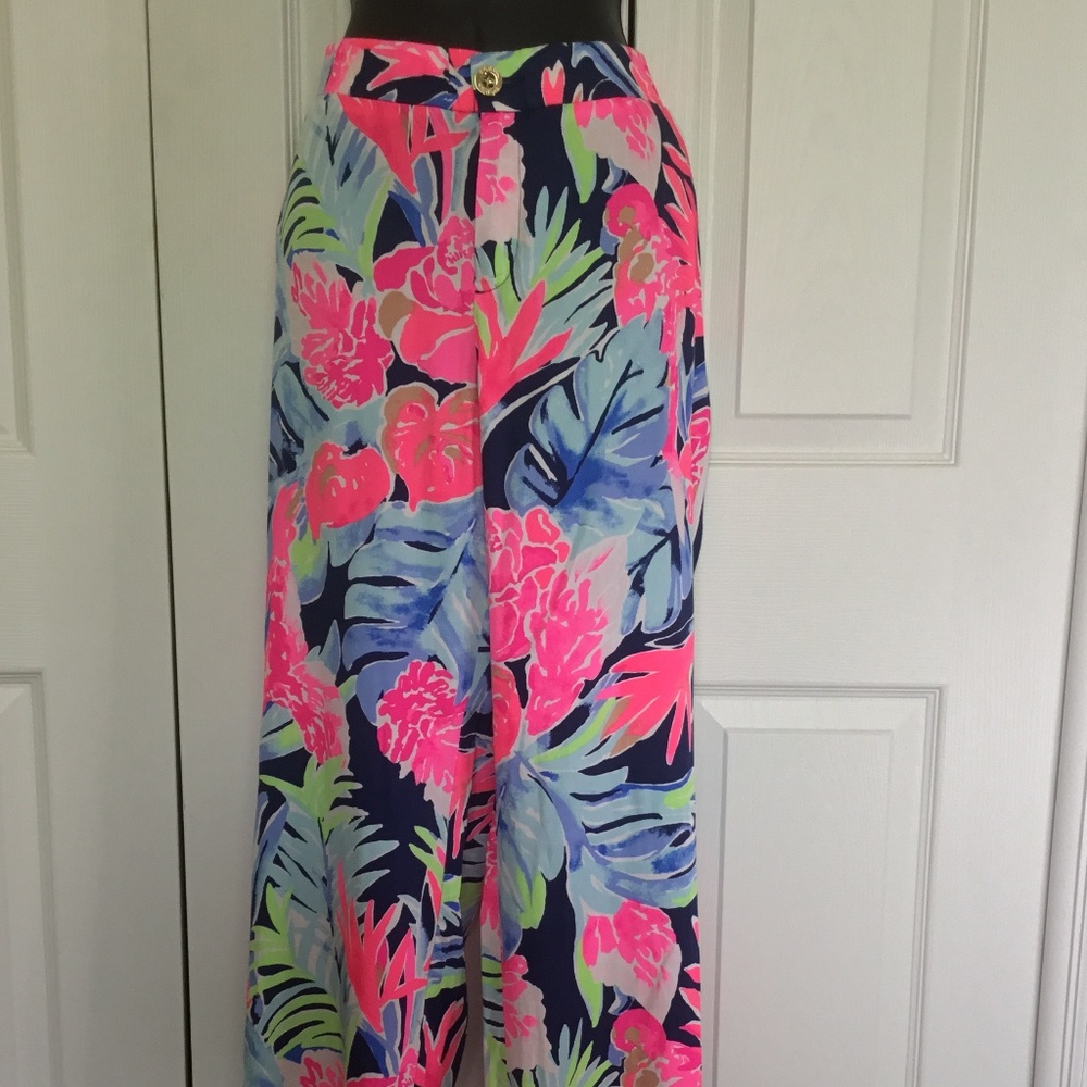 Lilly Pulitzer Madeira Pant High Tide Navy Tropicolada - Picture 11 of 15